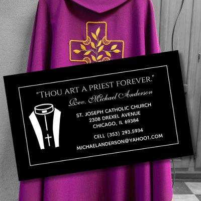 Catholic Priest Collar Black Scripture Quote