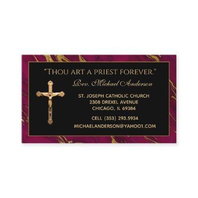 Catholic Priest Crucifix Marble Scripture Quote