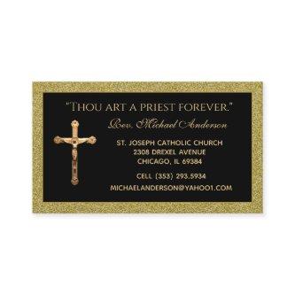 Catholic Priest Gold Crucifix  Scripture Quote