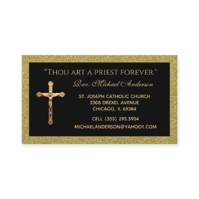 Catholic Priest Gold Crucifix  Scripture Quote