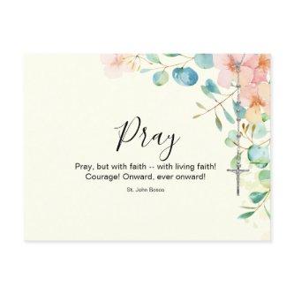 Catholic Rosary Eucalyptus Religious Floral Peach  Postcard