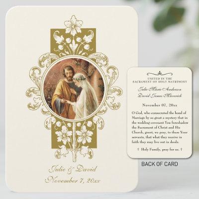 Catholic Wedding Elegant Favor Holy Card