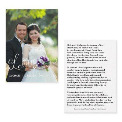 Catholic Wedding Prayer Holy Card | Script Overlay