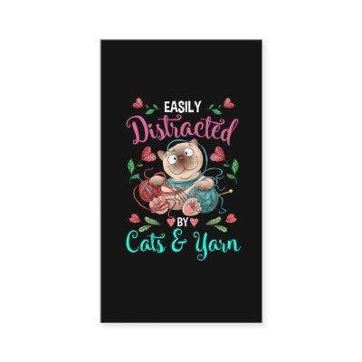 Cats and Yarn Addicted Funny Crochet Woman