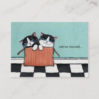Cats in a Packing Box | We've Moved Announcement