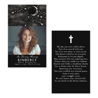 Celestial Funeral Memorial Prayer Photo Card