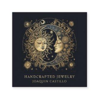 Celestial Gold Black Sun Moon Jewelry Designer Square
