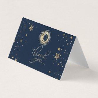 Celestial Gold Sun And Moon Stars Thank You Card