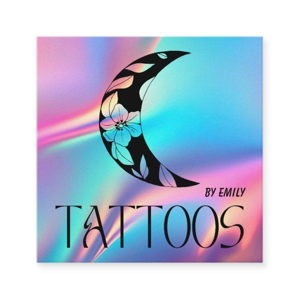 Celestial Tattoo Salon Moon Holographic Square
