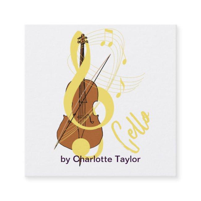 Cello Graphic Musician Music Theme Square