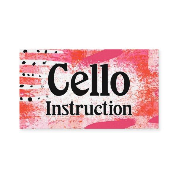 Cello Instruction Lessons Hot Pink