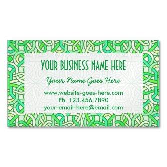 Celtic Knot Irish Braid Pattern Green Yellow  Magnet