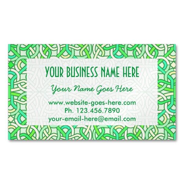 Celtic Knot Irish Braid Pattern Green Yellow  Magnet