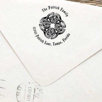 Celtic Return Address Stamp Simple Rustic