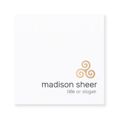 Celtic Triskele Symbol, Gold Triple Spiral Square