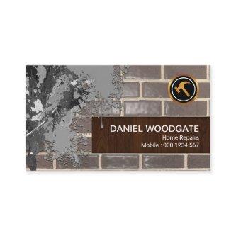 Cement Splatter On Brickwork Fine Wood Grain