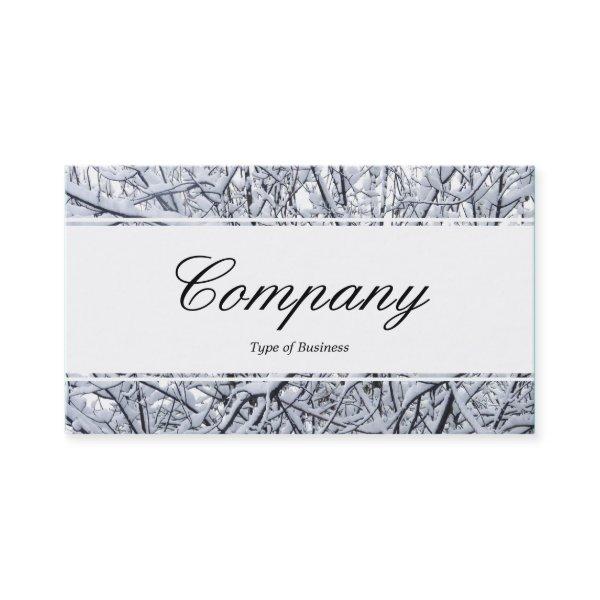 Center Band (edged) - Script - Snowy Branches
