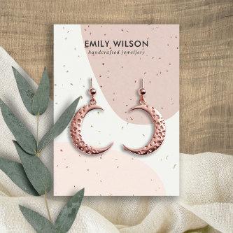 CERAMIC PEACH PINK BLUSH WAVE STUD EARRING DISPLAY