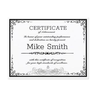 Certificate for any business announcement postcard