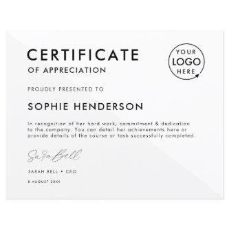 Certificate | Modern Business Logo Award Template