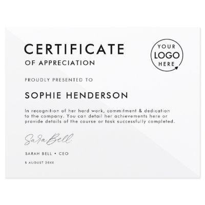 Certificate | Modern Business Logo Award Template