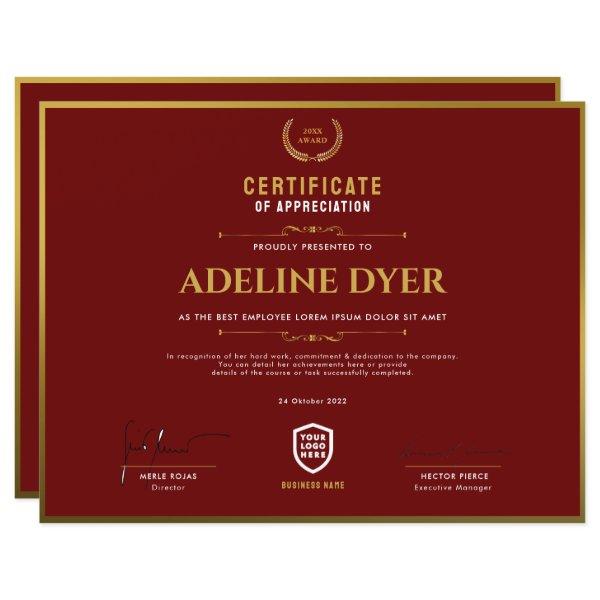 Certificate | Modern Business Logo Award Template