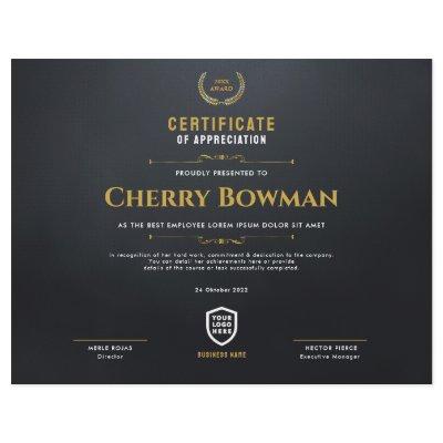 Certificate | Modern Business Logo Award Template