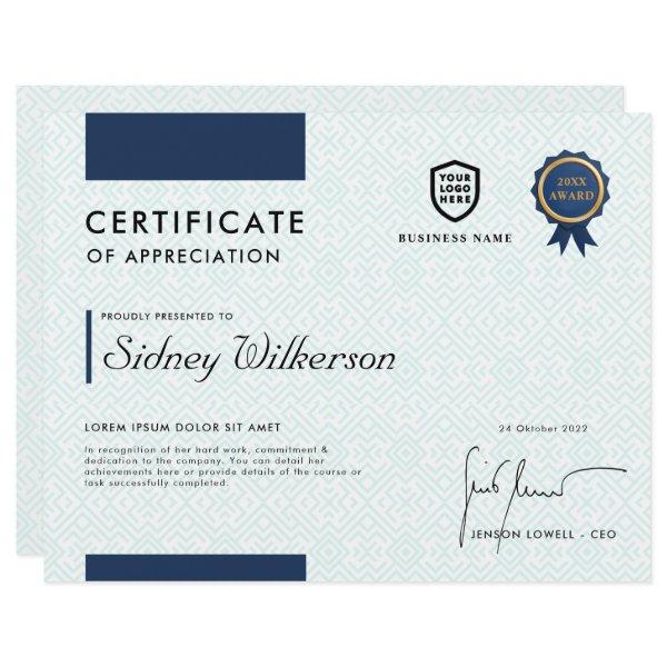 Certificate | Modern Business Logo Award Template