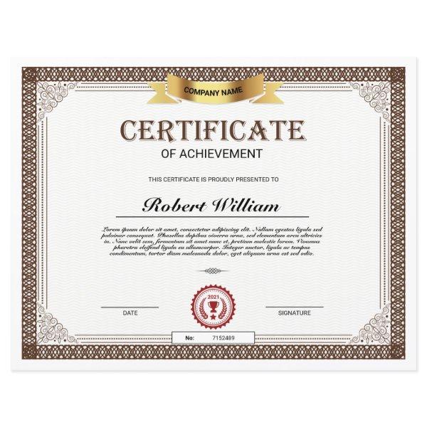 Certificate Of Achievement
