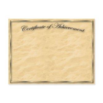 Certificate of Achievement Postcard