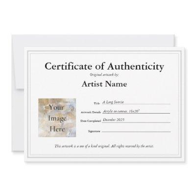 Certificate of Authenticity Fill In Template