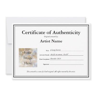 Certificate of Authenticity Fill In Template