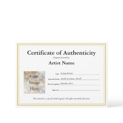 Certificate of Authenticity Fill In Template