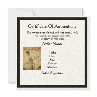 Certificate of Authenticity Template for Artists