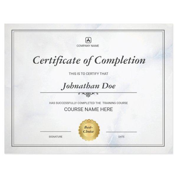 Certificate Of Completion