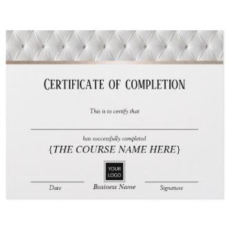 Certificate of Completion Award Luxury Leather