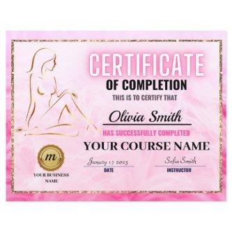Certificate of Completion Template, Body Sculpting