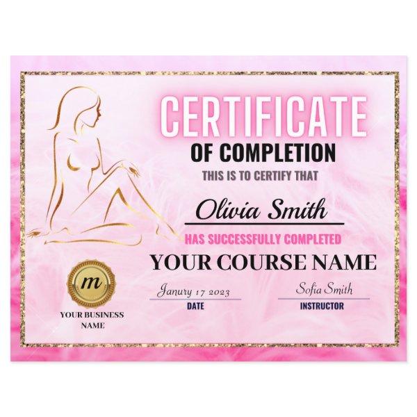 Certificate of Completion Template, Body Sculpting