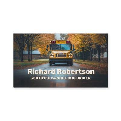 Certified School Bus Driver Vehicle On The Road
