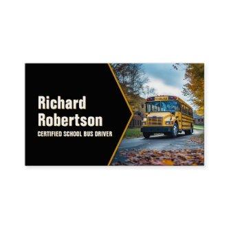Certified School Bus Driver Vehicle On The Road