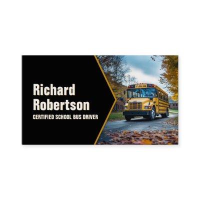 Certified School Bus Driver Vehicle On The Road
