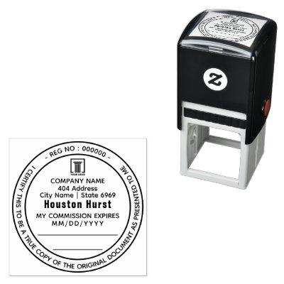 Certified true copy notary public law round black self-inking stamp