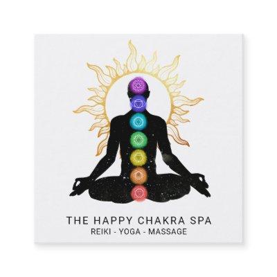 *~* Chakra Healing Meditation Sun Lotus Pose Man Square