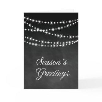 Chalkboard Corporate Holiday Card - Twinkle Lights