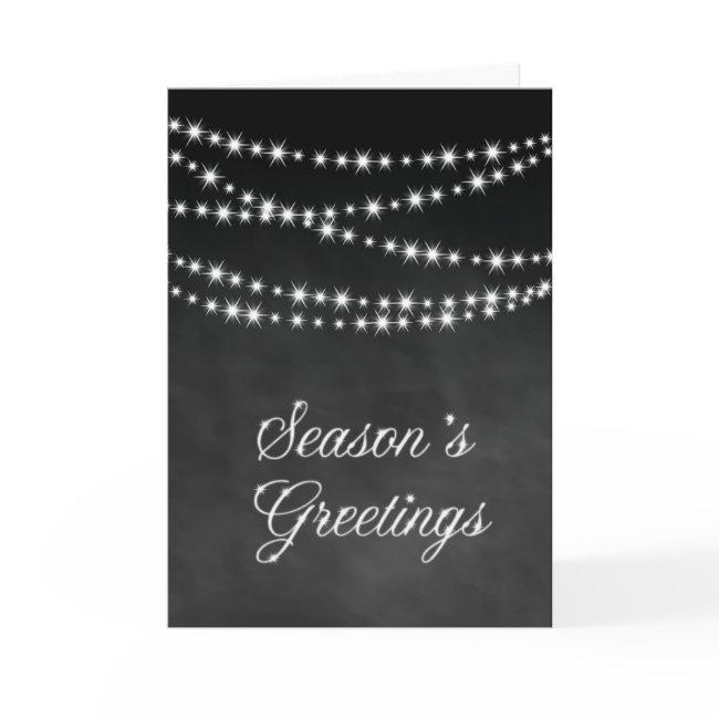 Chalkboard Corporate Holiday Card - Twinkle Lights