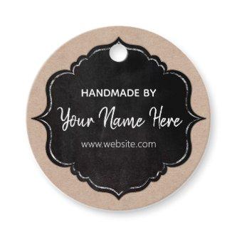 Chalkboard Frame On Kraft Paper Handmade Favor Tags