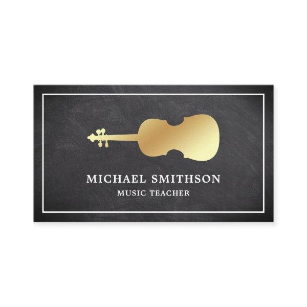 Chalkboard Gold Violin Music Teacher Violinist