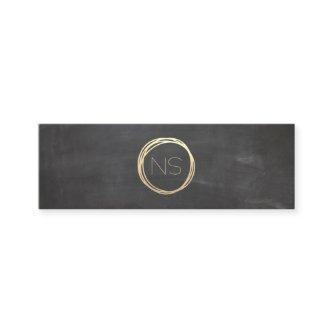 Chalkboard Modern Gold Circle Accent Monogram Mini