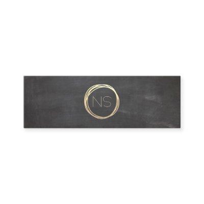 Chalkboard Modern Gold Circle Accent Monogram Mini