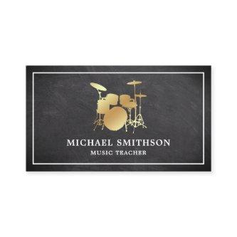 Chalkboard Music Teacher Gold Drum Kit Drummer